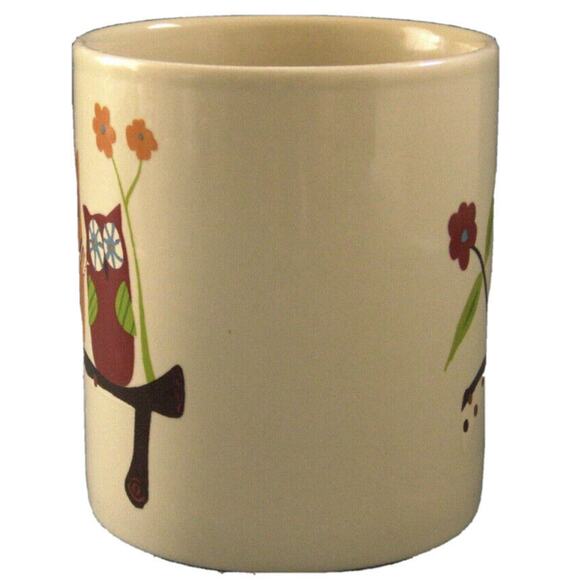 Owl Coffee Cup Mug Large The Old Pottery Company Beige Color Drinking Tea - Picture 5 of 5